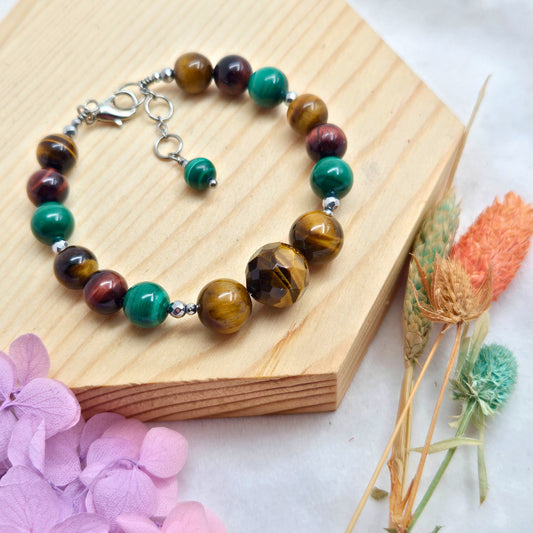 Tiger's Eye, Malachite & Red Tiger's Eye CROWN #11