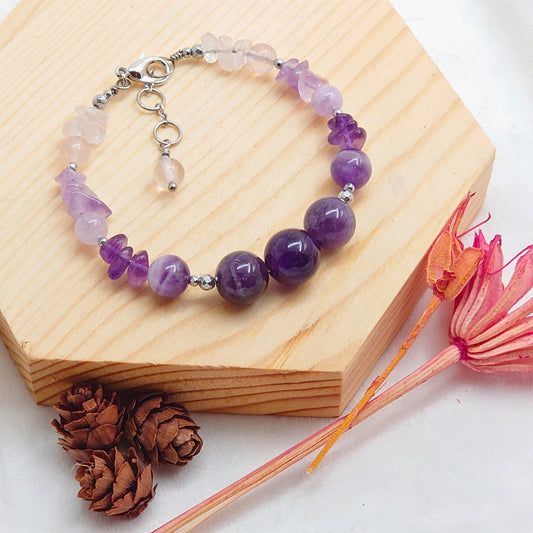 Amethyst, Lavender Amethyst & Madagascar Rose Quartz CROWN #1 Floranna