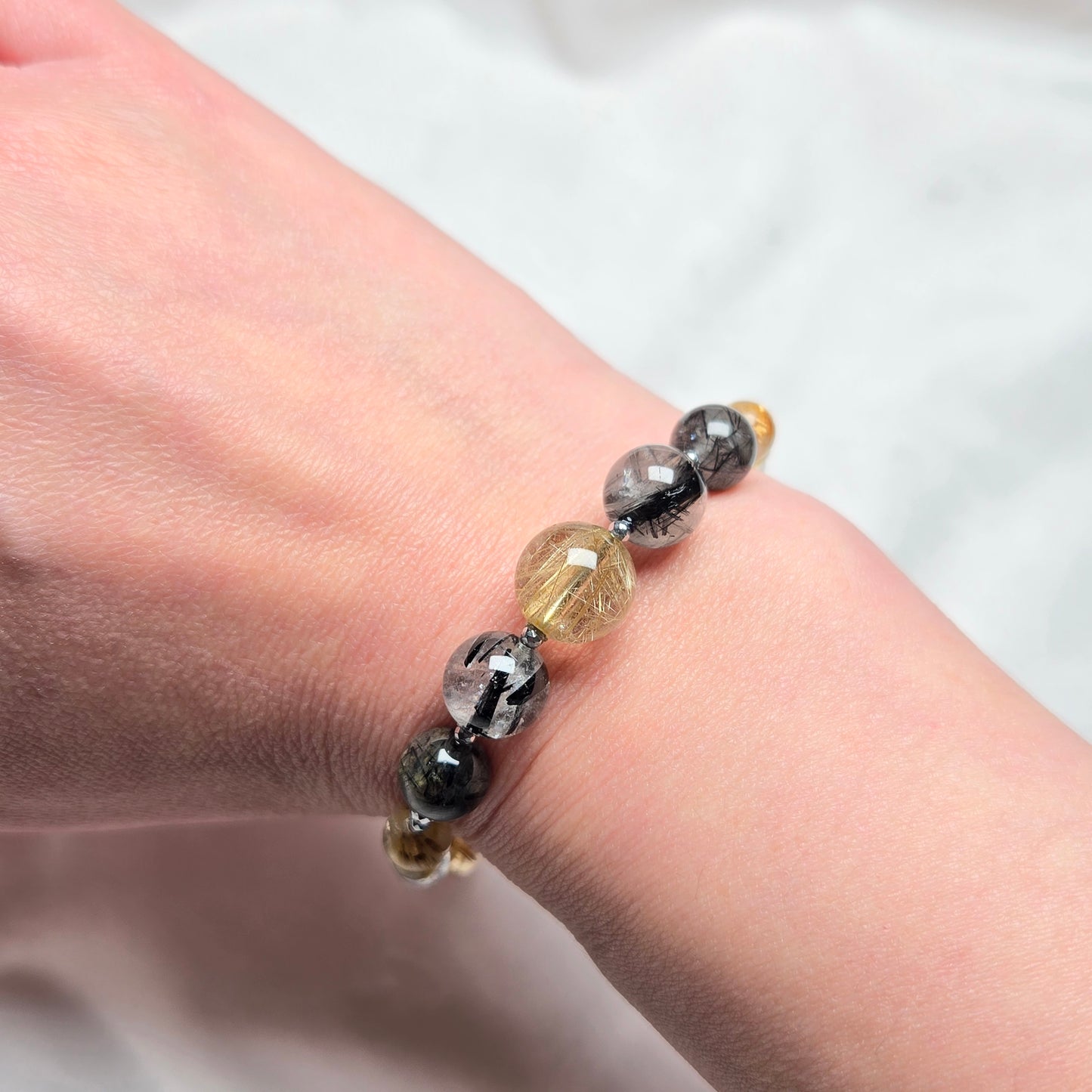 Golden Rutilated Quartz & Black Rutilated Quartz CROWN#2