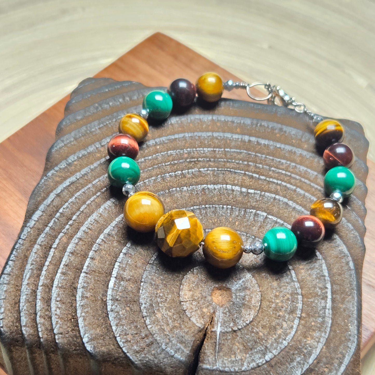 Tiger's Eye, Malachite & Red Tiger's Eye CROWN #11