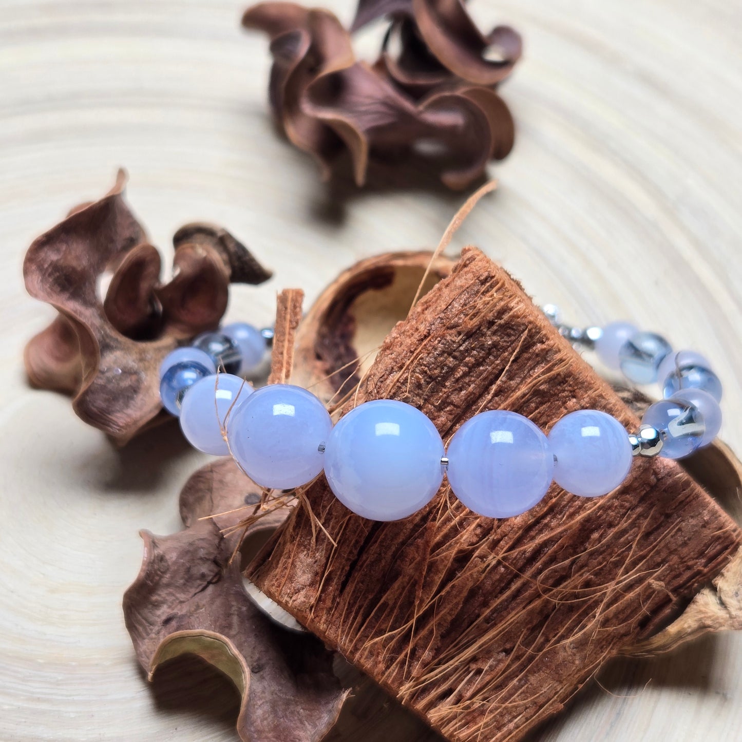 Blue Lace Agate & Topaz CROWN #14