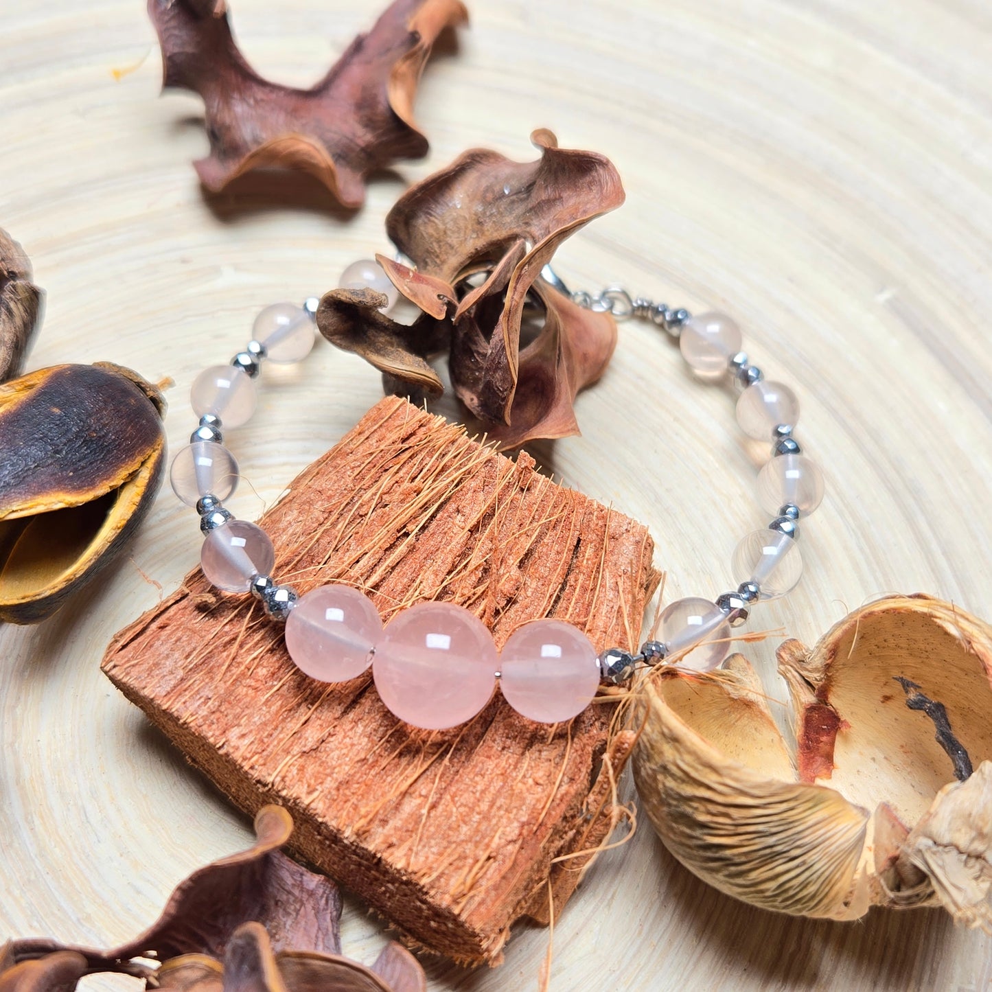 Madagascan Rose Quartz & Rose Quartz CROWN  #25