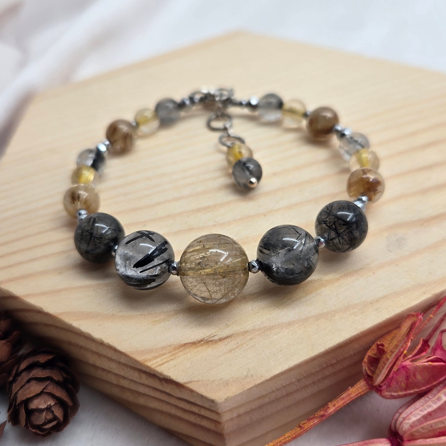 Golden Rutilated Quartz & Black Rutilated Quartz CROWN#2