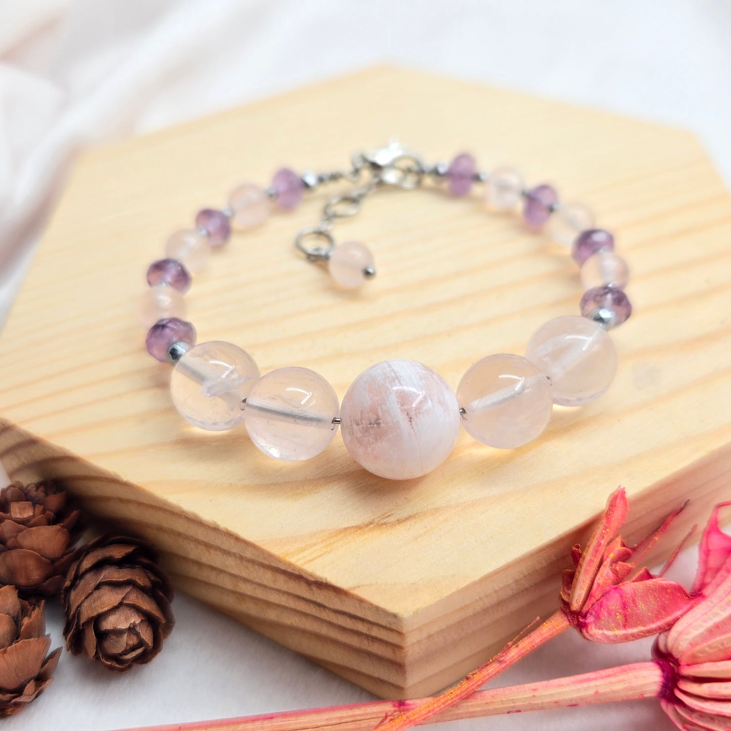 Snowflake Rose Quartz & Lavender Amethyst CROWN #5