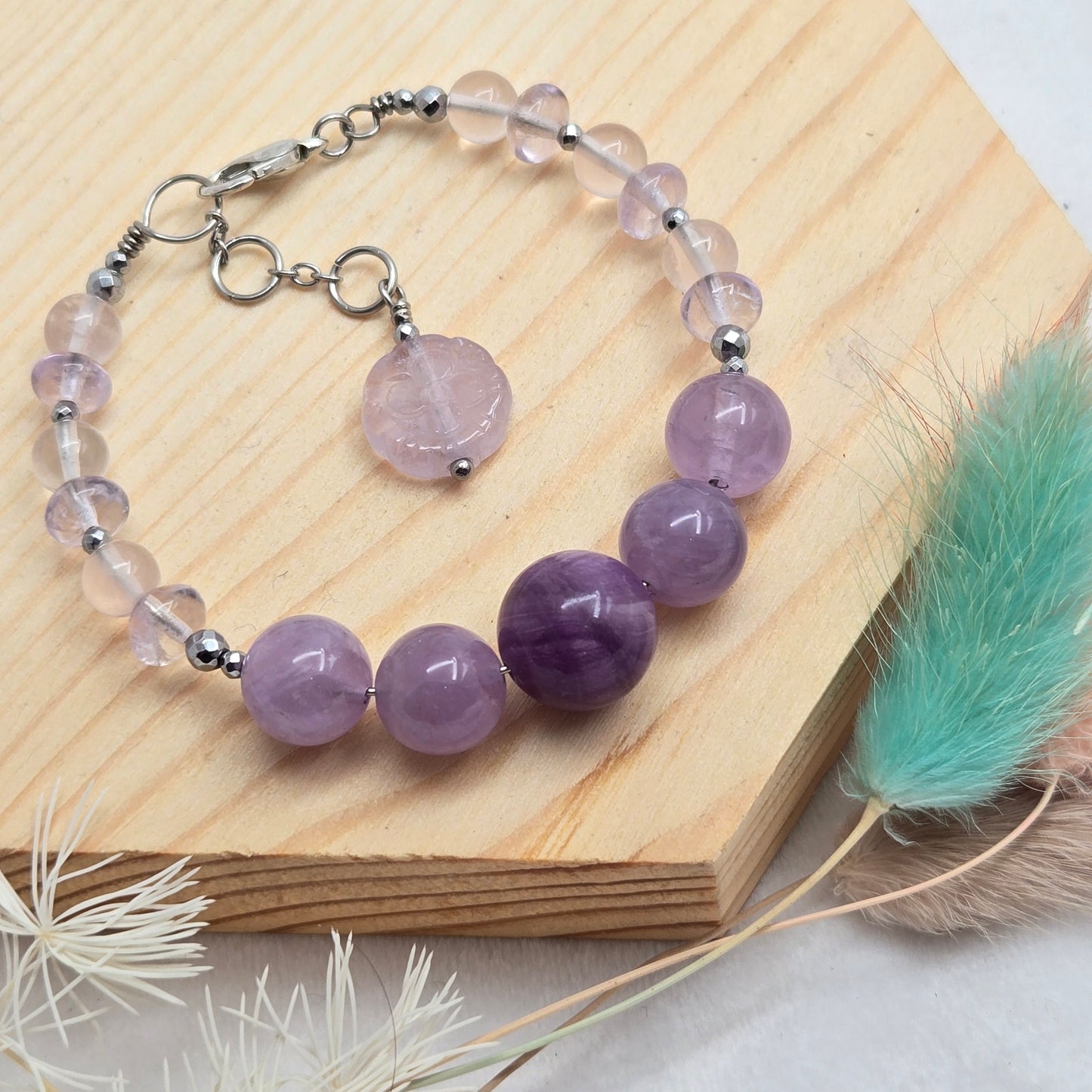 Su Fluorite, Lavender Amethyst & Madagascar Rose Quartz CROWN #10