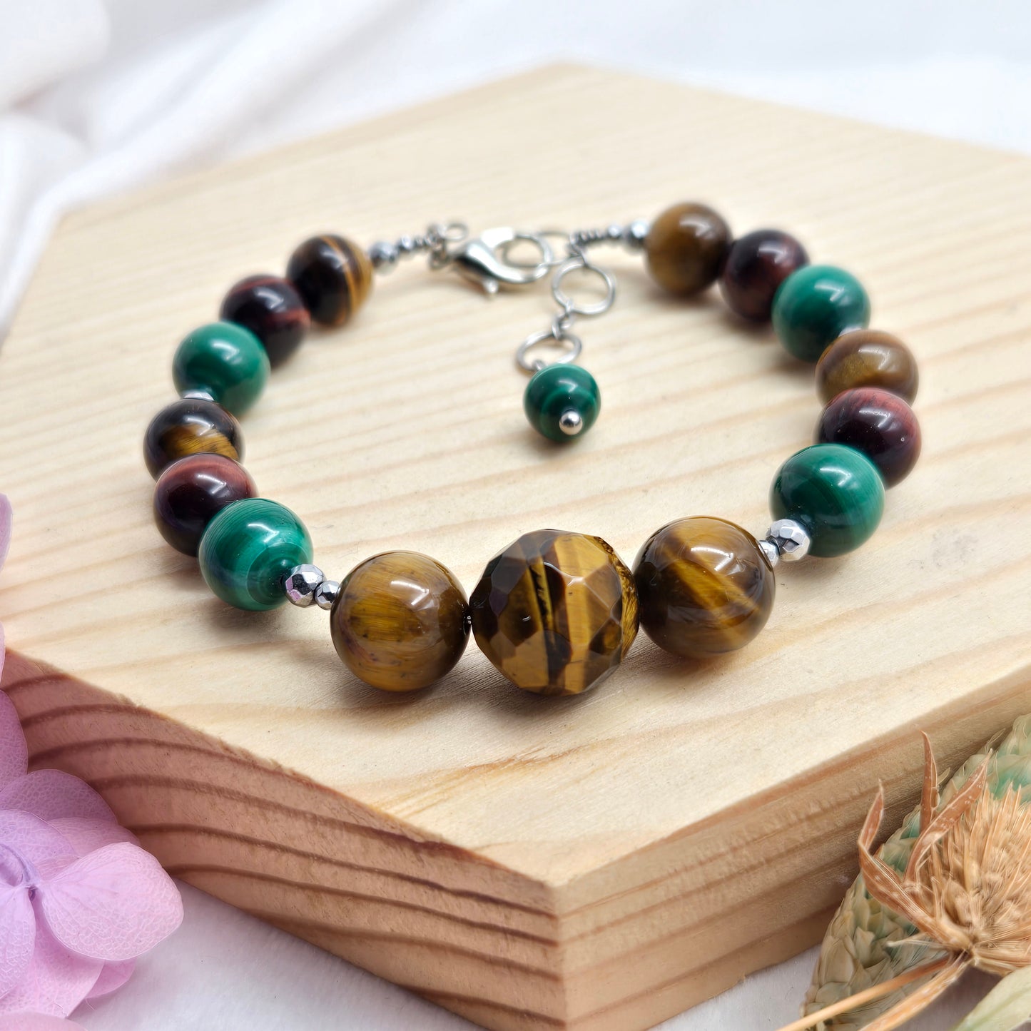 Tiger's Eye, Malachite & Red Tiger's Eye CROWN #11