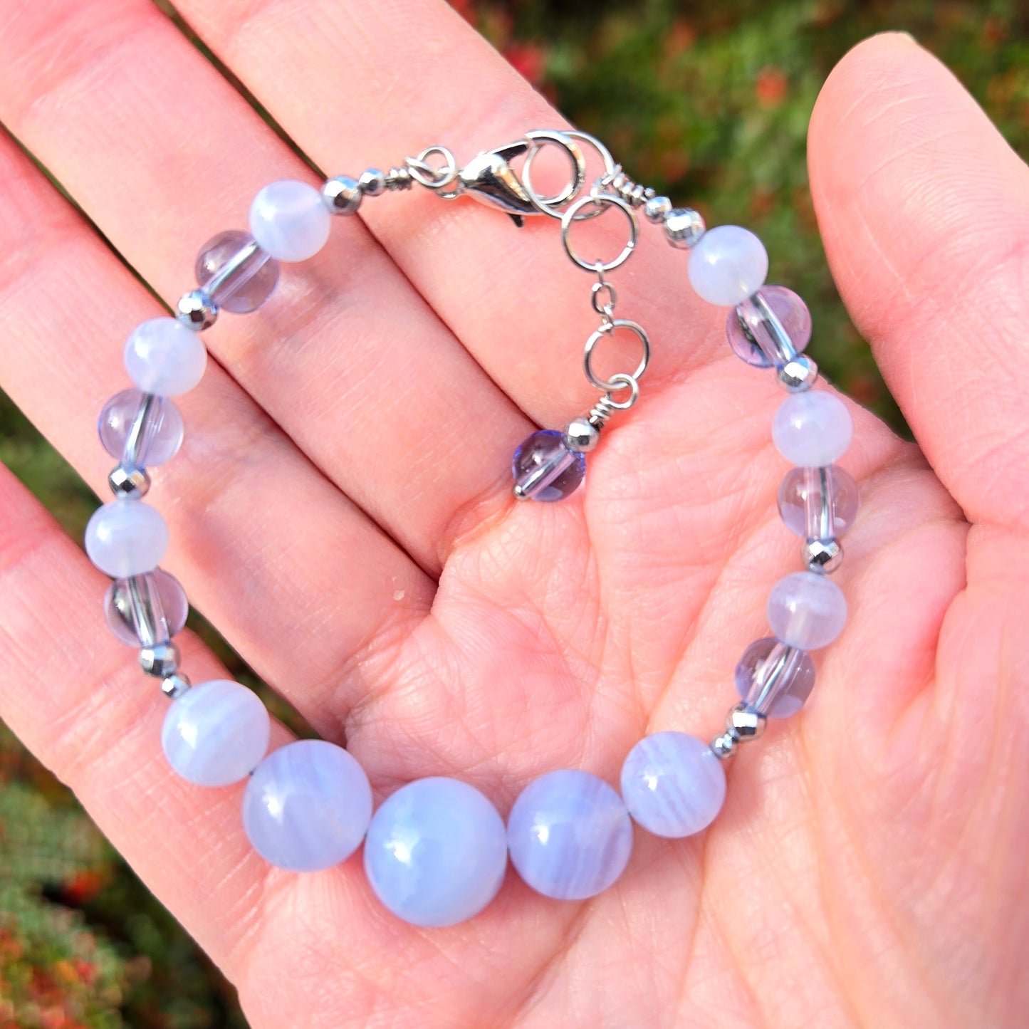 Blue Lace Agate & Topaz CROWN #14