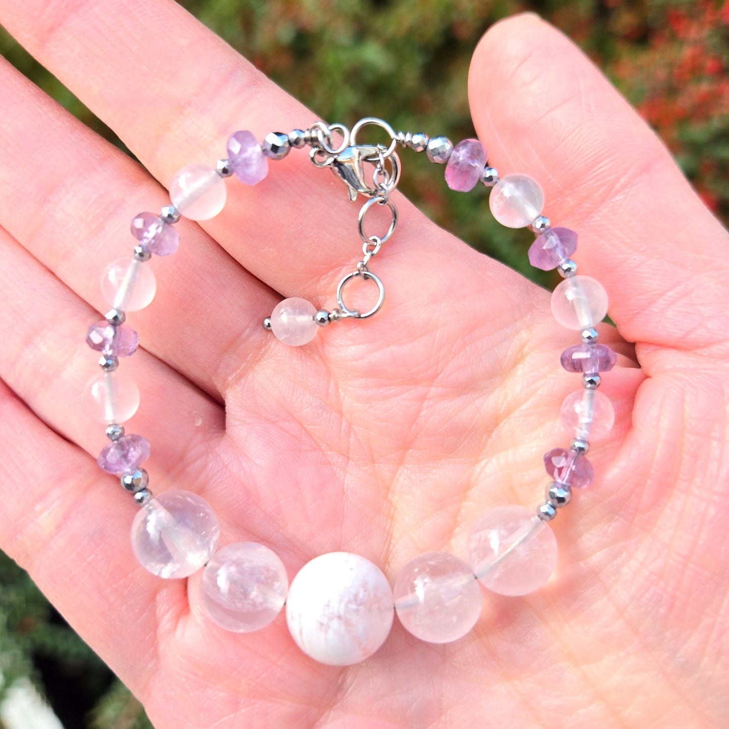 Snowflake Rose Quartz & Lavender Amethyst CROWN #5