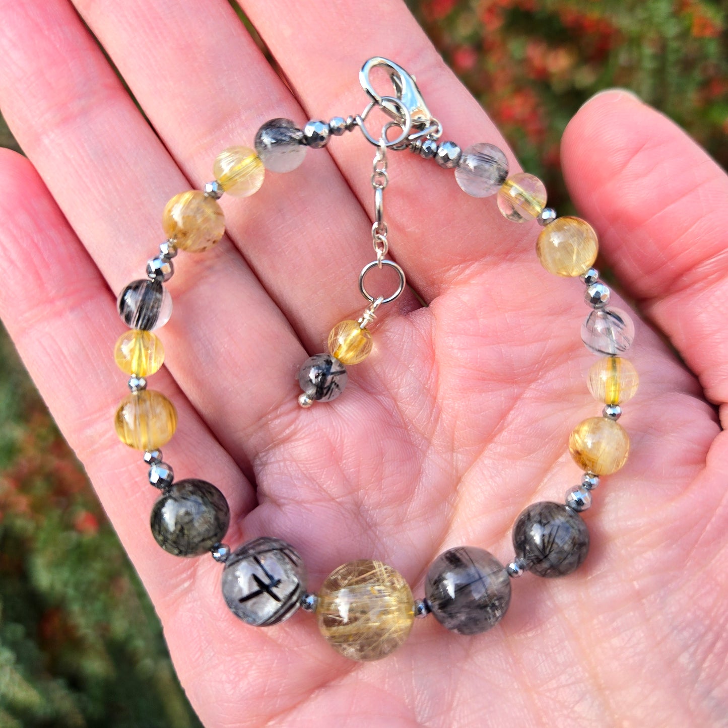 Golden Rutilated Quartz & Black Rutilated Quartz CROWN#2