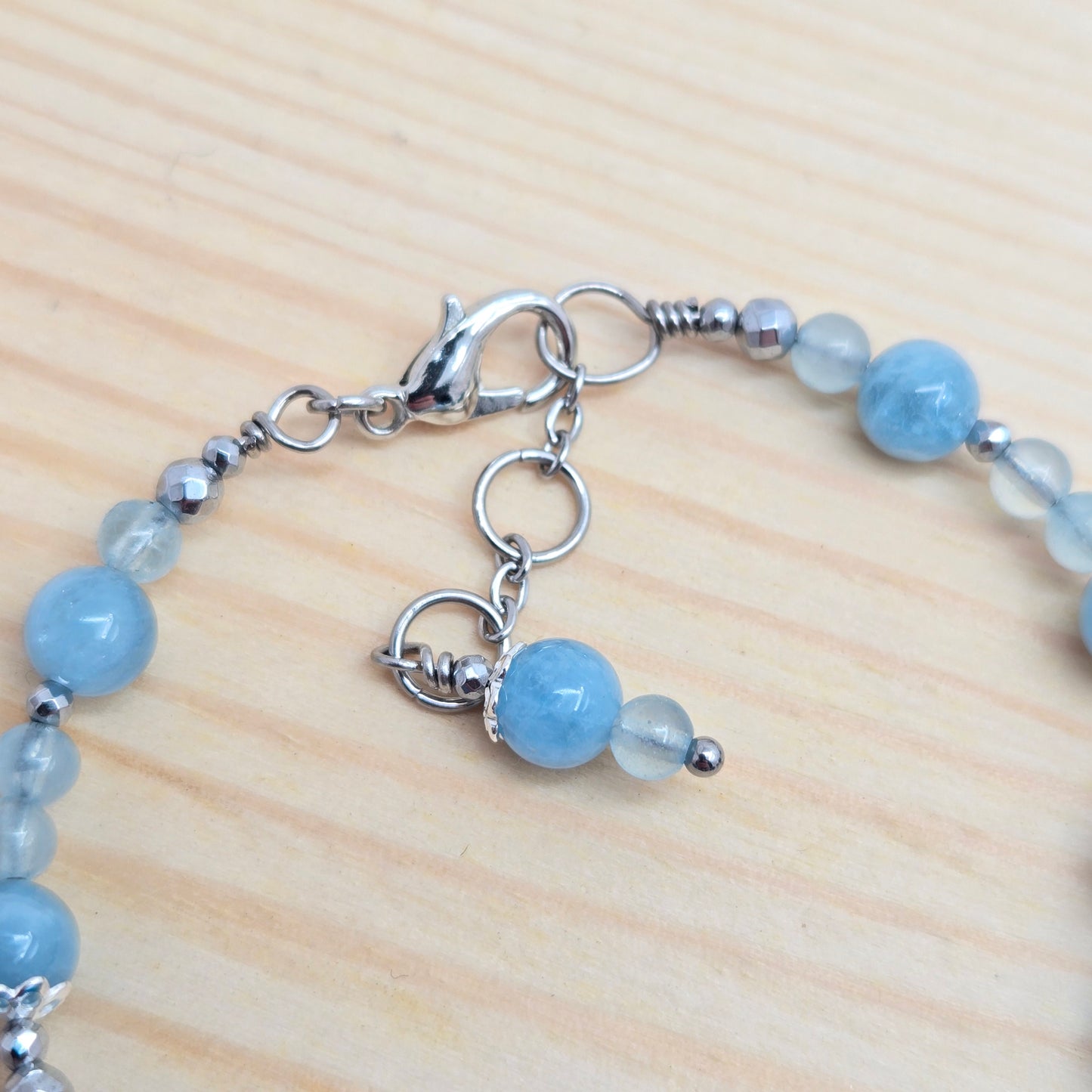 Aquamarine & Blue Apatite BLUEBELL#34 Floranna crystal Gift