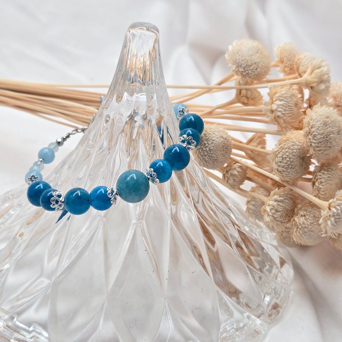 Aquamarine & Blue Apatite BLUEBELL#34 Floranna crystal Gift