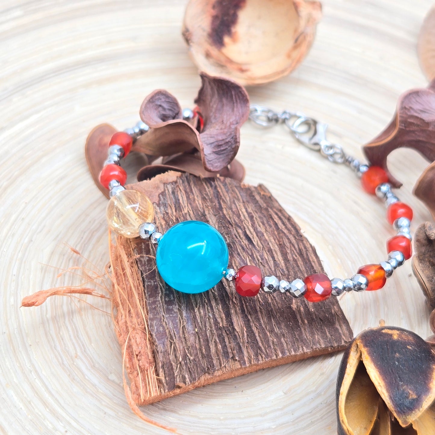 Amazonite, Citrine, and Red Agate STELLAR LUNA #31 Floranna