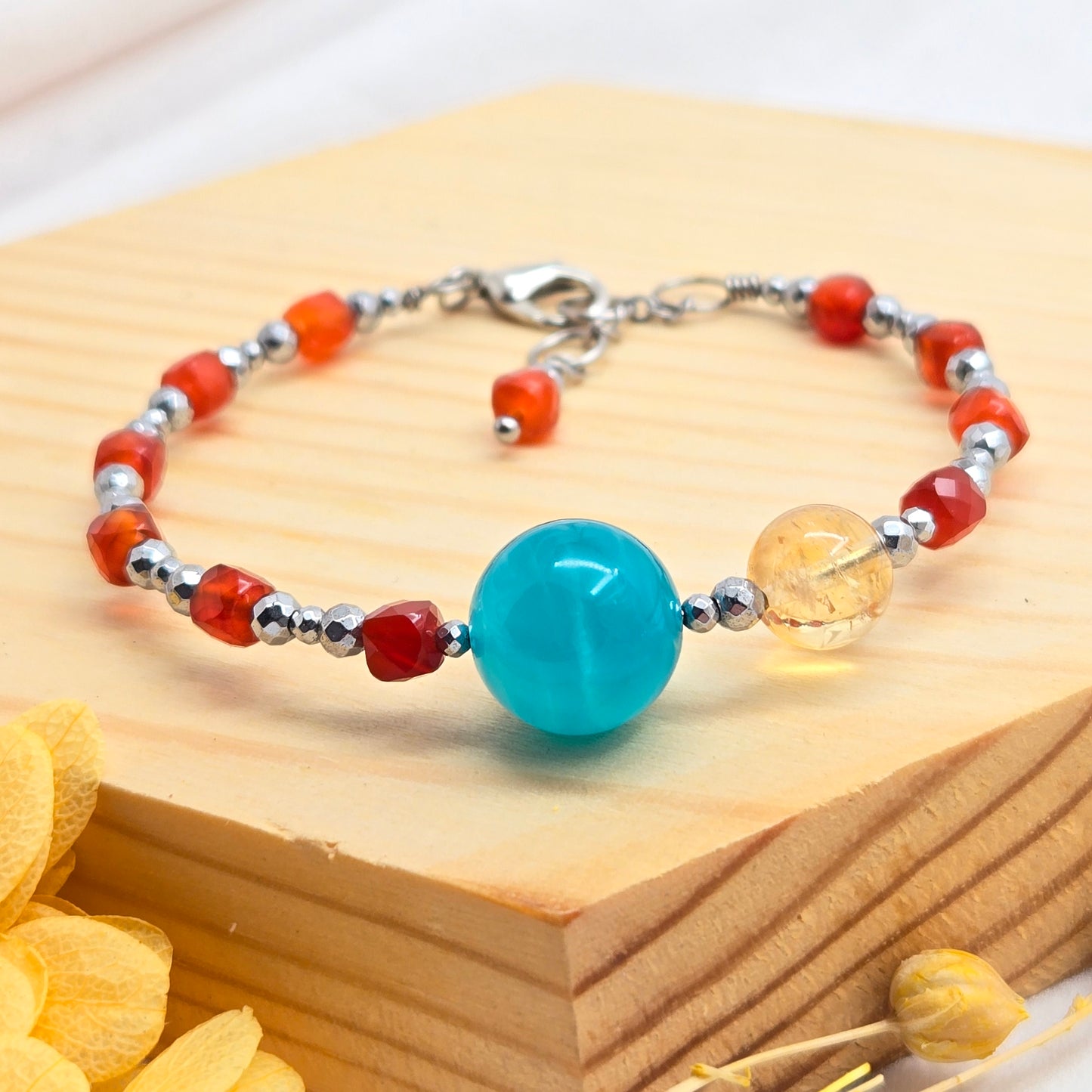 Amazonite, Citrine, and Red Agate STELLAR LUNA #31 Floranna