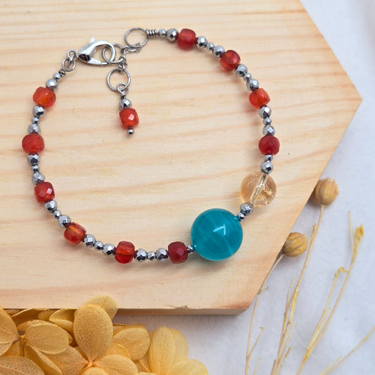 Amazonite, Citrine, and Red Agate STELLAR LUNA #31 Floranna