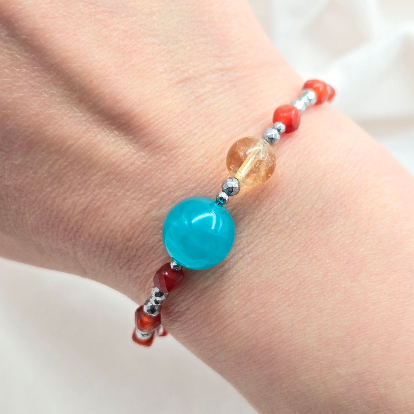 Amazonite, Citrine, and Red Agate STELLAR LUNA #31 Floranna