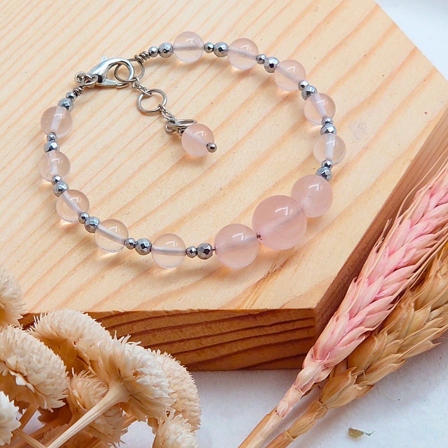 Madagascan Rose Quartz & Rose Quartz CROWN  #25