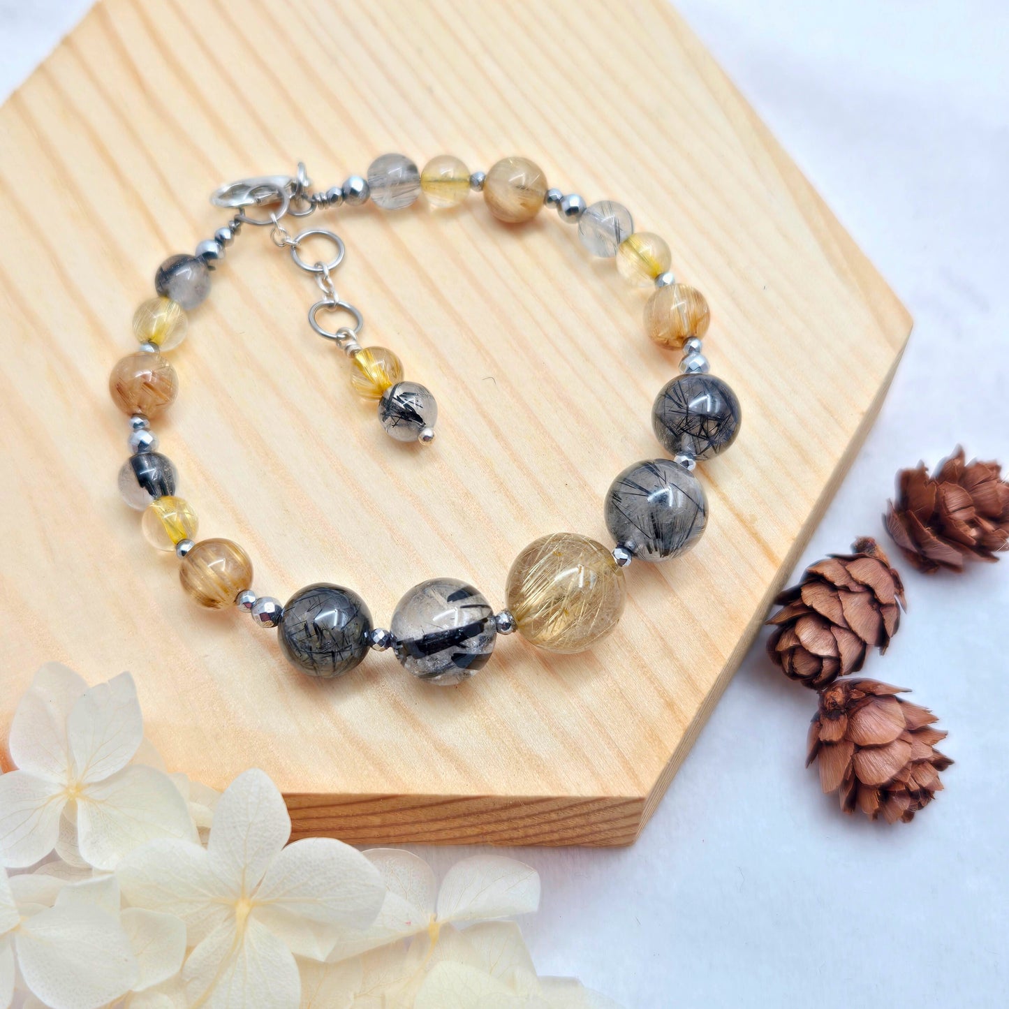 Golden Rutilated Quartz & Black Rutilated Quartz CROWN#2